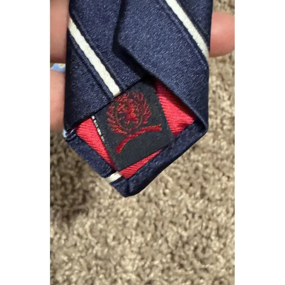 Tommy Hilfiger‎ 100% Silk Designer Neck Tie – Light Blue/Navy Blue Polka Dots